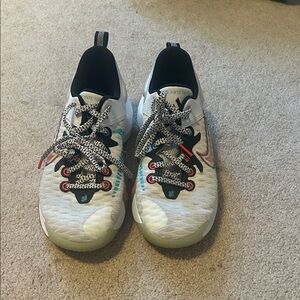 Nike Kids White and Black Sneakers with Red Accents